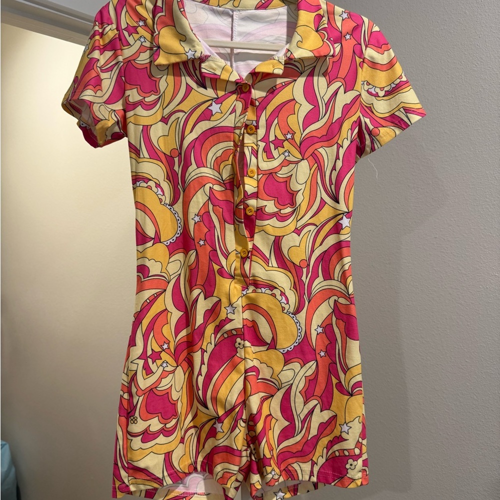 Colorful Retro Patterned Romper